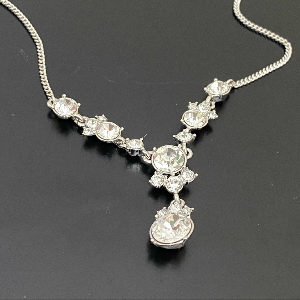 Givenchy Signed Silver-Tone Clear Rhinestones Cry… - image 6